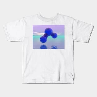 Royal Blue Water Molecule Kids T-Shirt